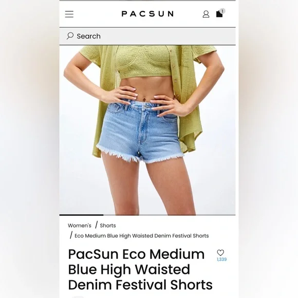 NWT Pacsun High Rise Festival Denim Shorts Size 29 - Picture 4 of 4